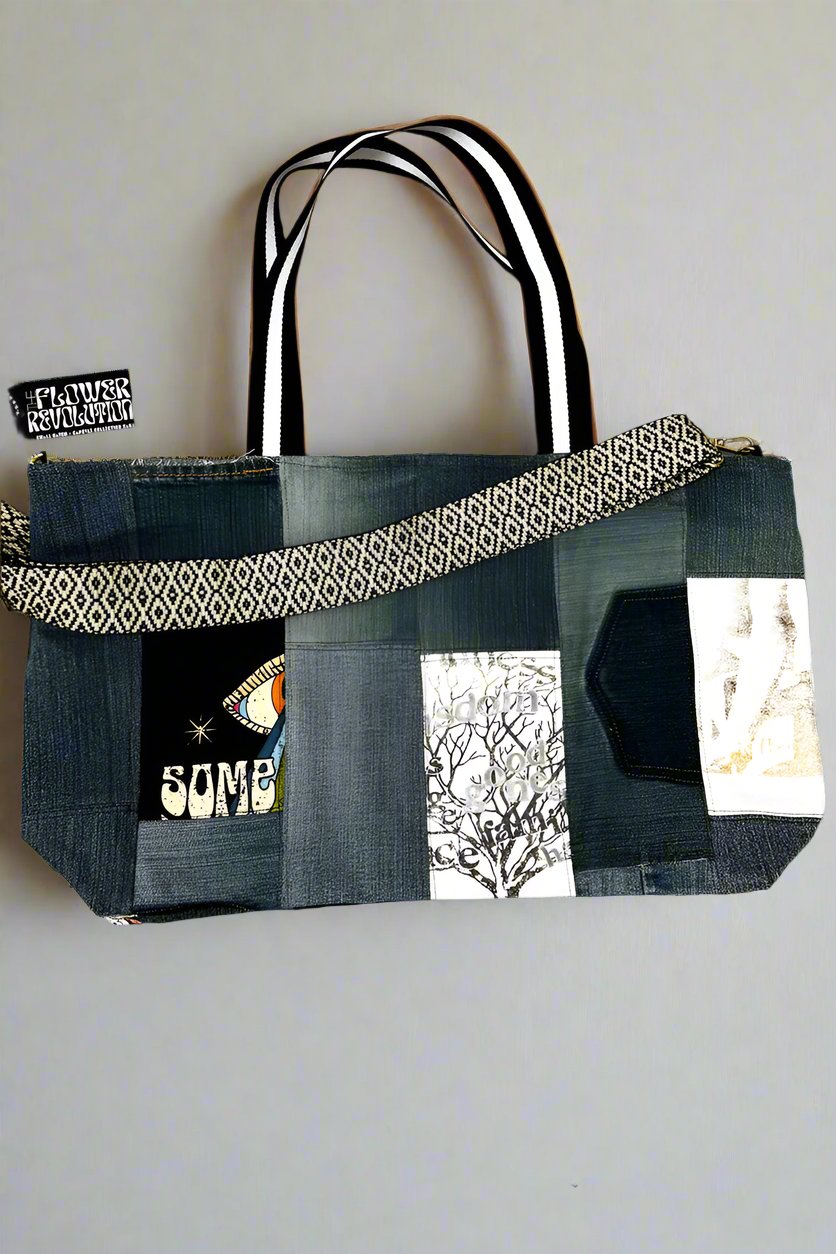 Butterfly Denim Collage Tote